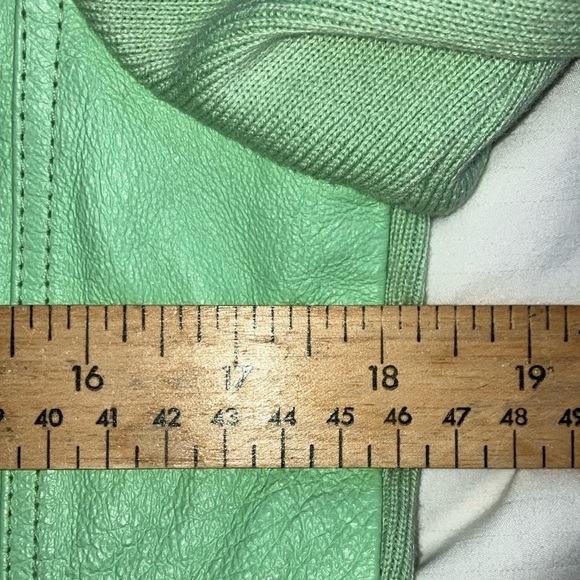 Nygard Collection Petites mint green Leather Jacket with Silver toned Studs - Picture 13 of 16